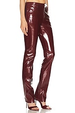 Blumarine Faux Patent Leather Pant in Burgundy, view 2, click to view large image.