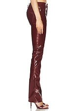 Blumarine Faux Patent Leather Pant in Burgundy, view 3, click to view large image.
