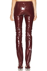 Blumarine Faux Patent Leather Pant in Burgundy, view 4, click to view large image.