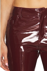 Blumarine Faux Patent Leather Pant in Burgundy, view 6, click to view large image.
