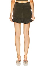 Blumarine Cargo Mini Skirt in Dark Olive, view 3, click to view large image.