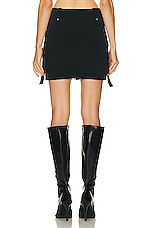 Blumarine Front Zip Mini Skirt in Nero, view 4, click to view large image.