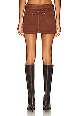 Blumarine Buckle Mini Skirt in Camoscio, view 3, click to view large image.