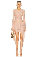 Blumarine Tie Skirt in Cameo Rose, view 5, click to view large image.