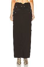 Blumarine Cargo Denim Skirt in Chocolate Brown, view 4, click to view large image.