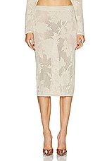 Blumarine Bodycon Midi Skirt in Cream, view 1, click to view large image.