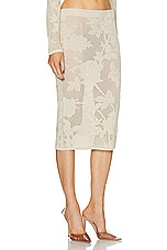 Blumarine Bodycon Midi Skirt in Cream, view 2, click to view large image.