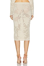 Blumarine Bodycon Midi Skirt in Cream, view 3, click to view large image.