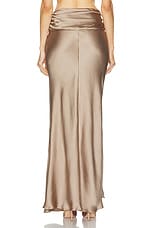 Blumarine Maxi Skirt With Slit in Sandy Grey, view 4, click to view large image.