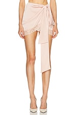 Blumarine Lace Mini Skirt in Silver Pink, view 1, click to view large image.