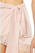 Blumarine Lace Mini Skirt in Silver Pink, view 6, click to view large image.