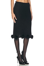 Blumarine Sheer Midi Skirt in Black, view 2, click to view large image.