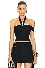 Blumarine Halter Neck Top in Black, view 1, click to view large image.
