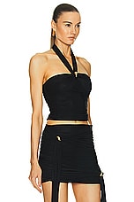 Blumarine Halter Neck Top in Black, view 2, click to view large image.