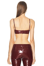 Blumarine Faux Patent Leather Bra Top in Burgundy, view 3, click to view large image.