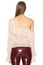 Blumarine Ruffle Blouse Top in Silver Pink, view 4, click to view large image.
