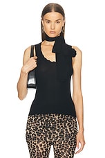 Blumarine Rib Knit Tank Top in Black, view 1, click to view large image.