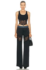 Blumarine Lace Tank Top in Black, view 4, click to view large image.