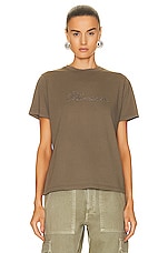 Blumarine Logo T-shirt in Vetiver, view 1, click to view large image.