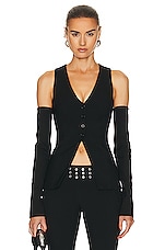 Blumarine Long Sleeve Gilet in Nero, view 1, click to view large image.