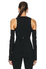 Blumarine Long Sleeve Gilet in Nero, view 4, click to view large image.