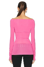 Blumarine Long Sleeve Top in Geranio, view 3, click to view large image.
