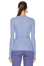Blumarine Long Sleeve Wrap Top in Jasmine, view 3, click to view large image.