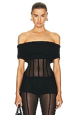 Blumarine Strapless Top in Nero, view 1, click to view large image.