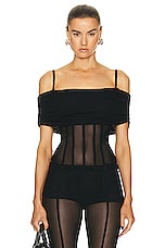 Blumarine Strapless Top in Nero, view 2, click to view large image.