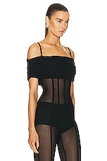 Blumarine Strapless Top in Nero, view 3, click to view large image.