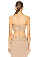 Blumarine Lace Cropped Camisole Top in Amphora, view 3, click to view large image.