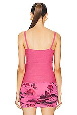 Blumarine Knit Tie Camisole Top in Red Bud, view 4, click to view large image.