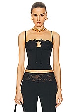 Blumarine Lace Camisole Top in Black, view 1, click to view large image.