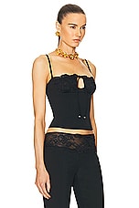 Blumarine Lace Camisole Top in Black, view 2, click to view large image.