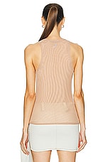 Blumarine Canotta Tulle Top in Cameo Rose, view 3, click to view large image.