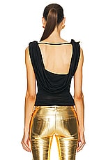 Blumarine Cowl Neck Top in Black, view 4, click to view large image.