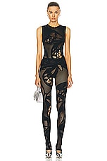 Blumarine Jacquard Tank Top in Black, view 5, click to view large image.