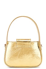 Blumarine B Laminated Bag in Gold, view 4, click to view large image.