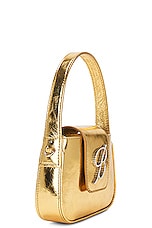 Blumarine B Laminated Bag in Gold, view 5, click to view large image.