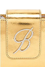 Blumarine B Laminated Bag in Gold, view 8, click to view large image.