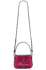 Blumarine St. Pit Leather Bag in Very Berry & Nero, view 1, click to view large image.