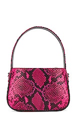 Blumarine St. Pit Leather Bag in Very Berry & Nero, view 4, click to view large image.