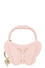 Blumarine Butterfly Top Handle Bag in Pale Rose, view 3, click to view large image.