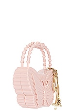 Blumarine Butterfly Top Handle Bag in Pale Rose, view 4, click to view large image.