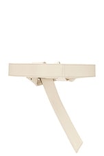 Brandon Maxwell Cleo Leather Belt in Beige, view 2, click to view large image.