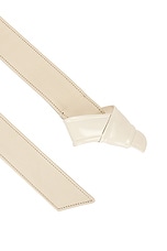 Brandon Maxwell Cleo Leather Belt in Beige, view 3, click to view large image.