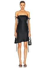 Brandon Maxwell Off The Shoulder Ties Mini Dress in Black, view 1, click to view large image.
