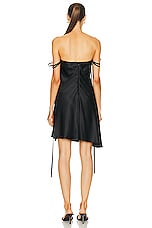 Brandon Maxwell Off The Shoulder Ties Mini Dress in Black, view 3, click to view large image.