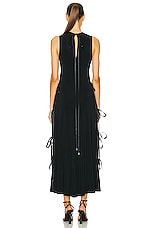 Brandon Maxwell A Line High Neck Side Tie Dress in Black, view 4, click to view large image.