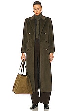 Brandon Maxwell The Arden Coat in Dark Olive, view 1, click to view large image.
